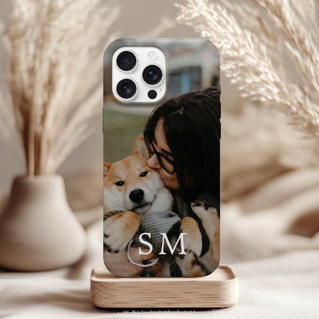 Coque iPhone Custom Cute Pet Photo and Monogram Initial (Créateur téléchargé)