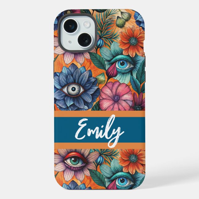 Coque iPhone Custom Retro Floral Pattern (Verso)
