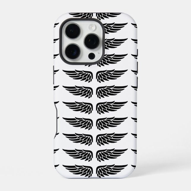 Coque iPhone Custom with eagle wing black and white iPhone Case (Verso)