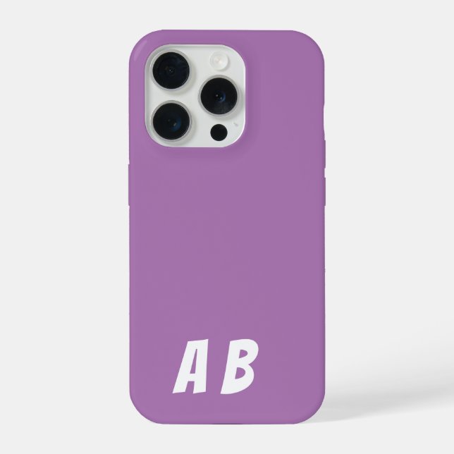 Coque iPhone Customisé Moderne Nom élégant Minuscule Violet (Verso)