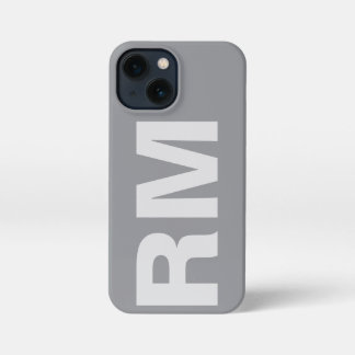 Etui iPhone 13 Mini Customized Name Stylish Modern Elegant Grey Colour