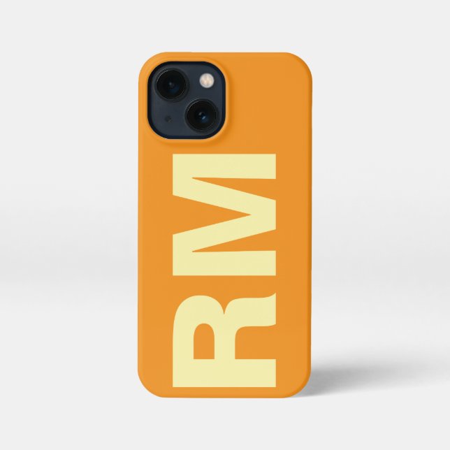 Coque iPhone Customized Name Stylish Modern Elegant Orange  (Verso)