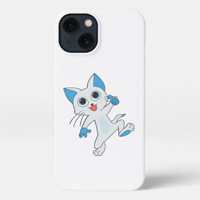 COQUE iPhone CUT JUMPING LÉGER CYAN CUISINE AUX YEUX BLEUS, ORE (Verso)