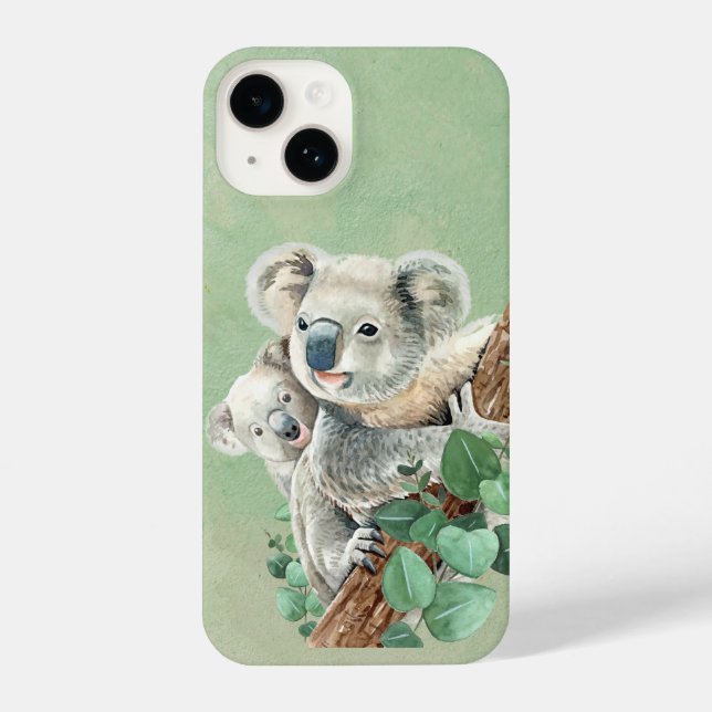 Coque iPhone Cute aquarelle Australien Koala Oears Faune (Verso)