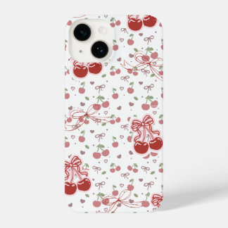 Coque Pour iPhone 14 Cute Cherry iPhone 14 Case with Hearts & Bows
