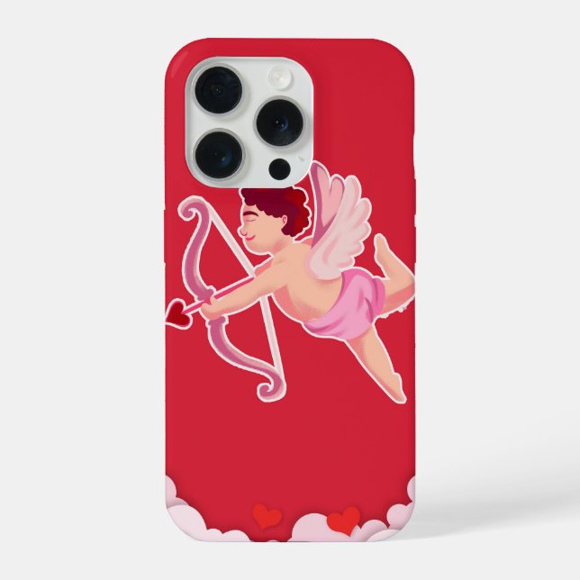 Coque iPhone Cute Cupid Valentine Angel Illustration (Verso)