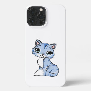 ETUI iPhone 13 PRO MAX CUTE CUT SOURIANT CUISINE BLEU SKY AUX YEUX BLEUS.