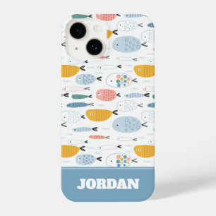 Coque Pour iPhone 14 Cute Doodle École de Motif de poisson