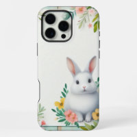 Cute, floral heureux lapin de Pâques