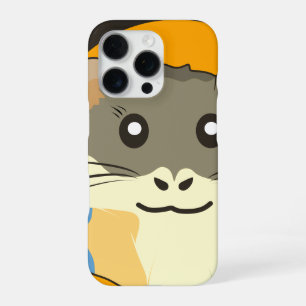 Coque iPhone 16 Pro Cute hamster face avec fourrure colorée : Amoureux