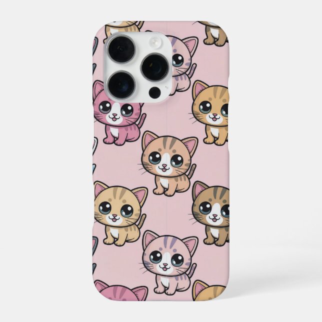 Coque iPhone "Cute Kawaii Kitten Motif iPhone 16 Pro Coque. (Verso)