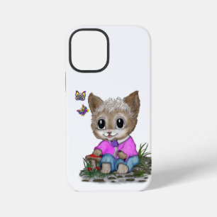 Coque iPhone 12 Mini Cute Kitty Chat et Papillon