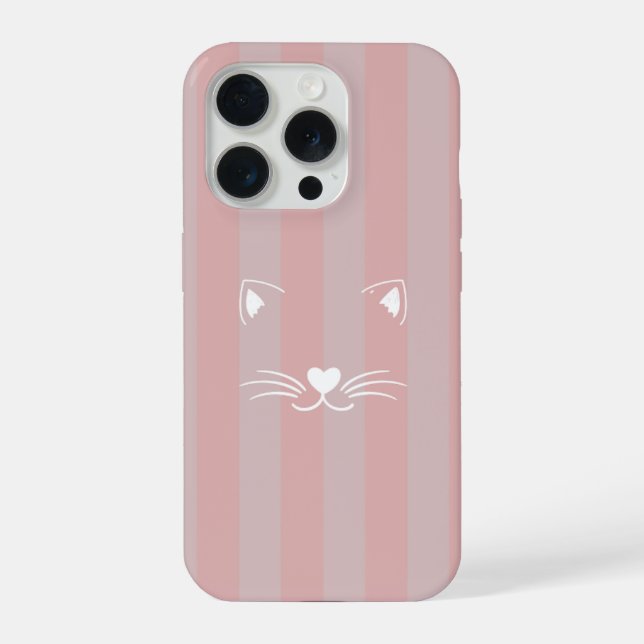 Coque iPhone Cute Minimal Kitty Illustration Phone Case (Verso)