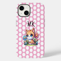 Cute Orange Kitty Chat en Fleurs Personnalisé