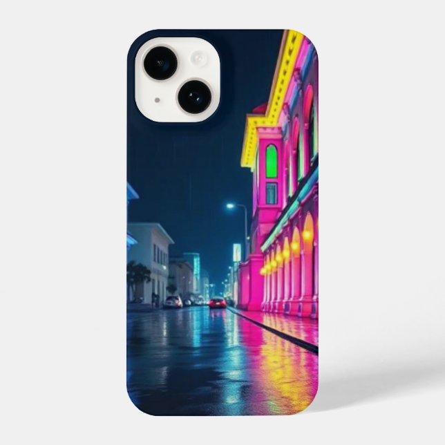 Coque iPhone Cyberpunk City Street à l'étui téléphonique de nui (Verso)