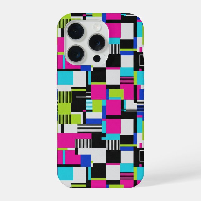 Coque iPhone Cyberpunk Glitch Geometric iPhone Case (Verso)