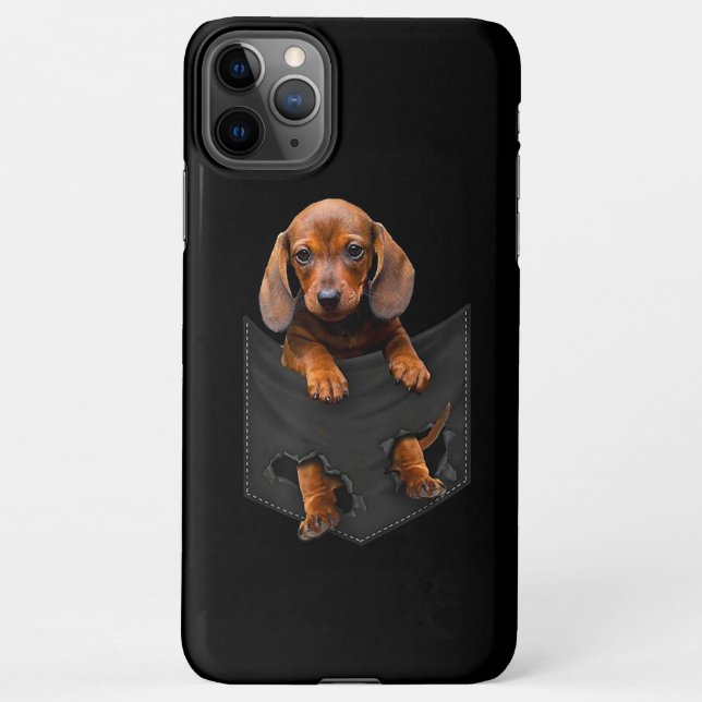 Coque iPhone Dachshund Dans Ma Poche Dachshund Weiner Chien Cad (Dos)