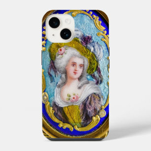 COQUE POUR iPhone 14 DAME ROCOCO AVEC ROSES ROSES