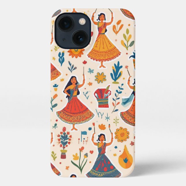 Coque iPhone Dandiya Nights Motif sans mer - Festival indien (Verso)