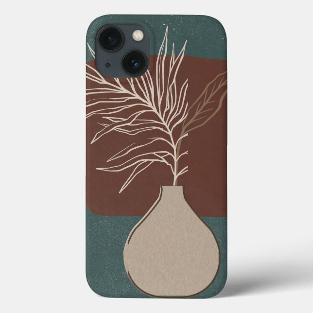 coque iphone dans les tons vert et marron  (Verso)