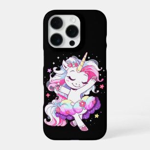 Coque iPhone 16 Pro Danseur de ballet Unicorn Girls Rainbow Ballerin C