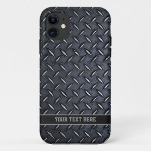 Coque iphone d'apparence en acier texte personnali