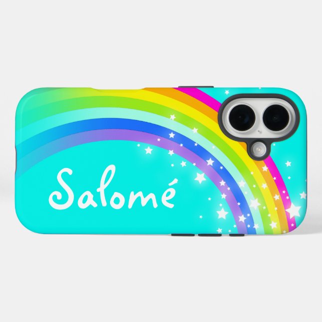 Coque iphone d'aqua arc-en-ciel personnalisé (Verso (horizontal))