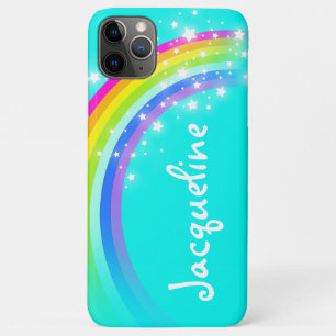 coque iphone d'aqua d'arc-en-ciel de nom de lettre