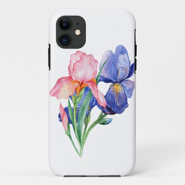 Coque iphone d'aquarelle Iris (Dos)