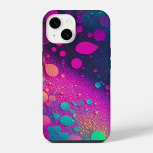 Coque Pour iPhone 14 Dark Magenta Aqua Parties scintillant iPhone Mate