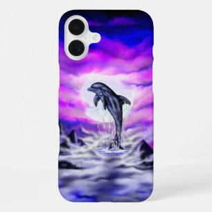 Coque iPhone 16 Plus Dauphin au clair de lune