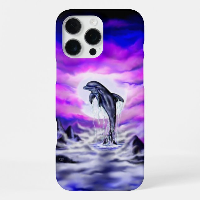 Coque iPhone Dauphin clair de lune (Verso)