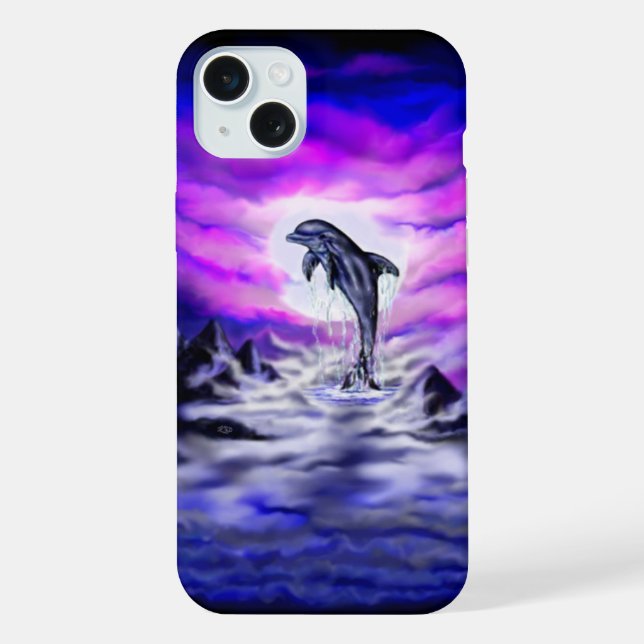 Coque iPhone Dauphin clair de lune (Verso)