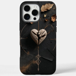 Coque iphone de Boho foncé au coeur fissuré