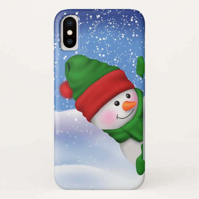 Coque iphone de bonhomme de neige d'amusement (Dos)