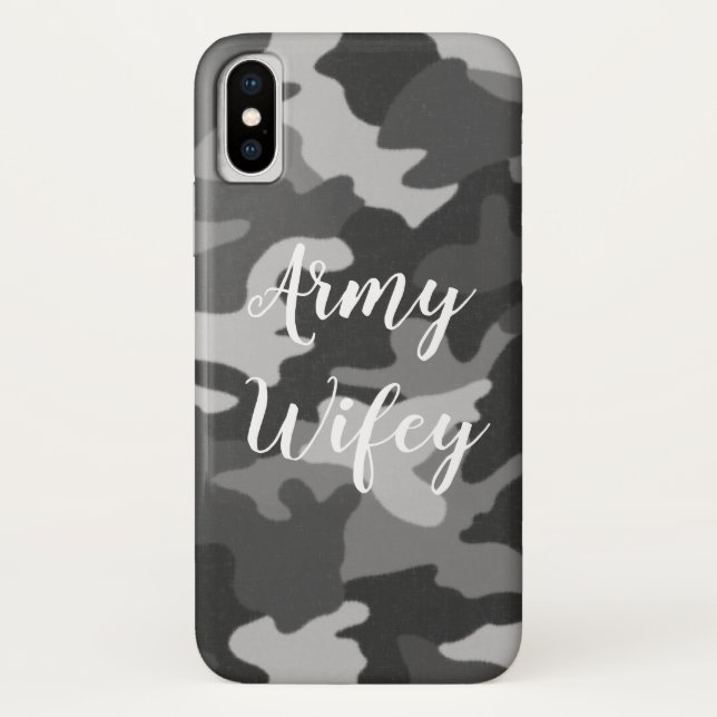 Coque iphone de Caméra gris hiver de l'Armée (Dos)