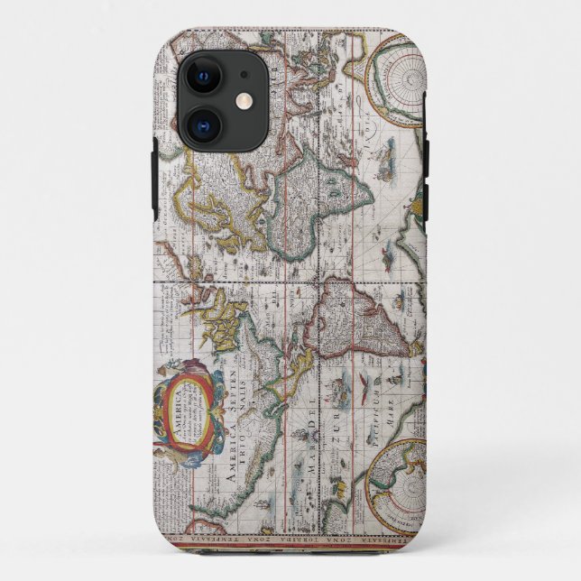 Coque iphone de carte du monde antique (Dos)