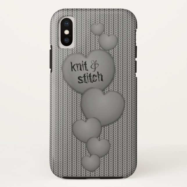 Coque iphone de cascade GRIS de Knit de Hearts❤ (Dos)
