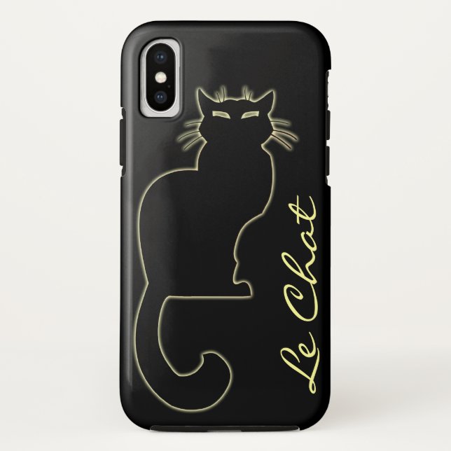 Coque iphone de chat noir Amoureux des chats Le Co (Dos)
