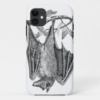Coque iphone de chauve-souris Vintage noir et blan