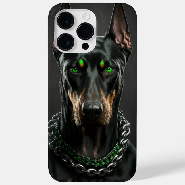 Coque iphone de chien - Dobermann (Verso)