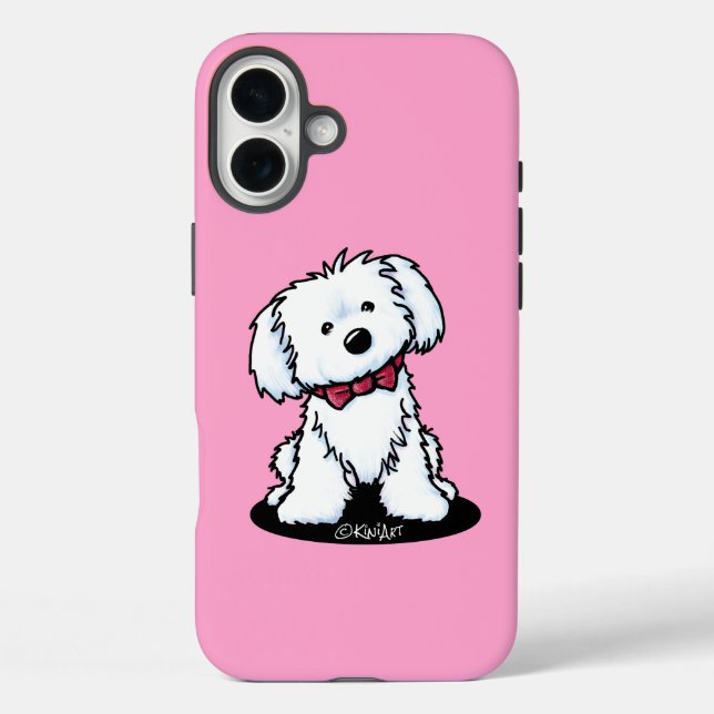Coque iphone de chien maltais (Verso)