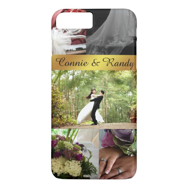 Coque iphone de collage d'images Mariage personnal (Dos)