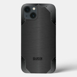 Coque iphone de conception géométrique métallique 