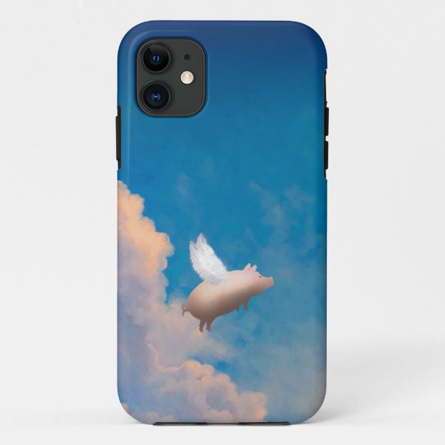 coque iphone de coutume de porc de vol (Dos)