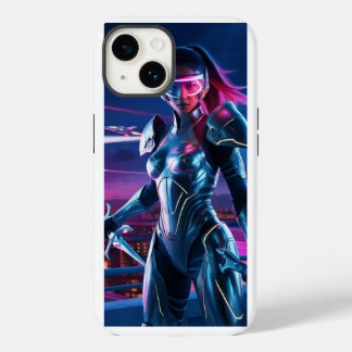 Coque iphone de cyber-guerrier néon - Futuristic S