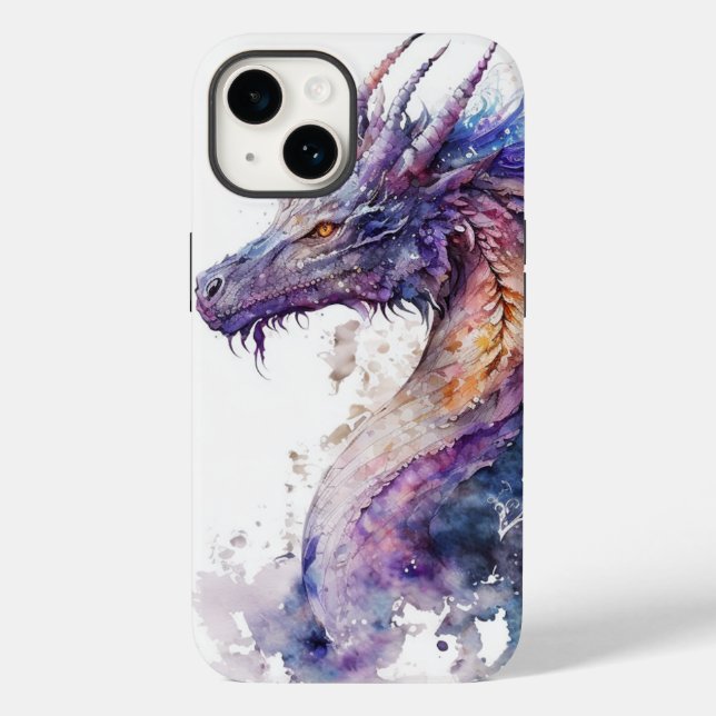 Coque iphone de dragon aquarelle (Verso)