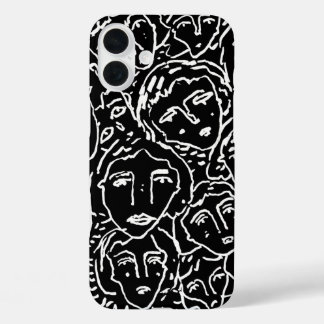 Coque iphone de faces monochromes - Abstrait Line