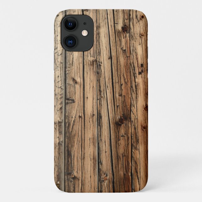 coque iphone de faux bois rustique (Dos)