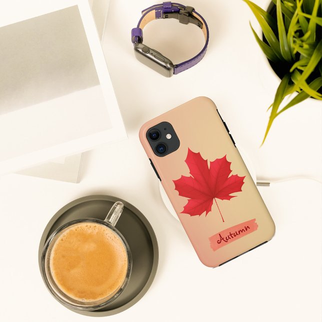 Coque iphone de feuille d'automne aquarelle (Créateur téléchargé)